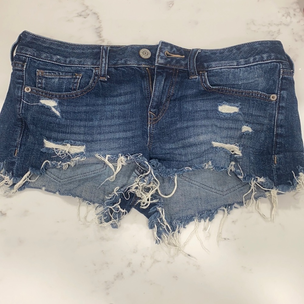 Express distressed jean shorts fringe - Picture 1 of 4